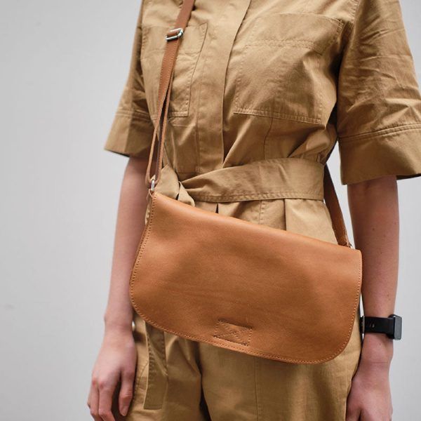 Crossbody tas Cognac used look | Keecie