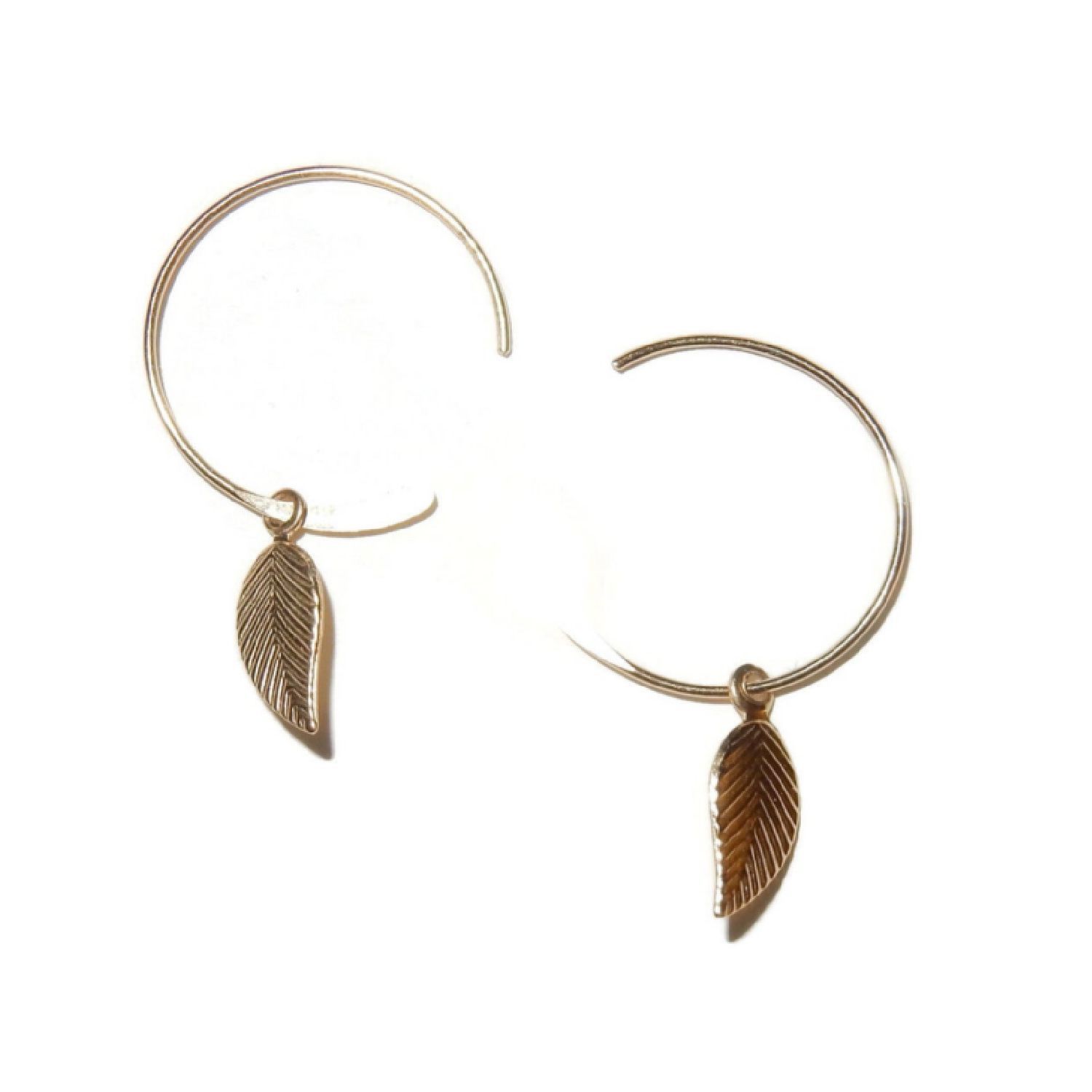 Earrings 3/4 Hoops & Leaf | Gnoes