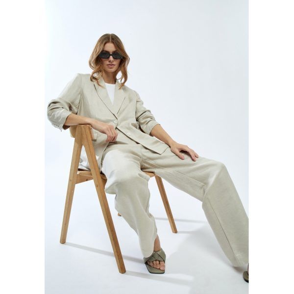 Auguste Linen Pants Nomad Sand Melange | Minus - Afbeelding 2