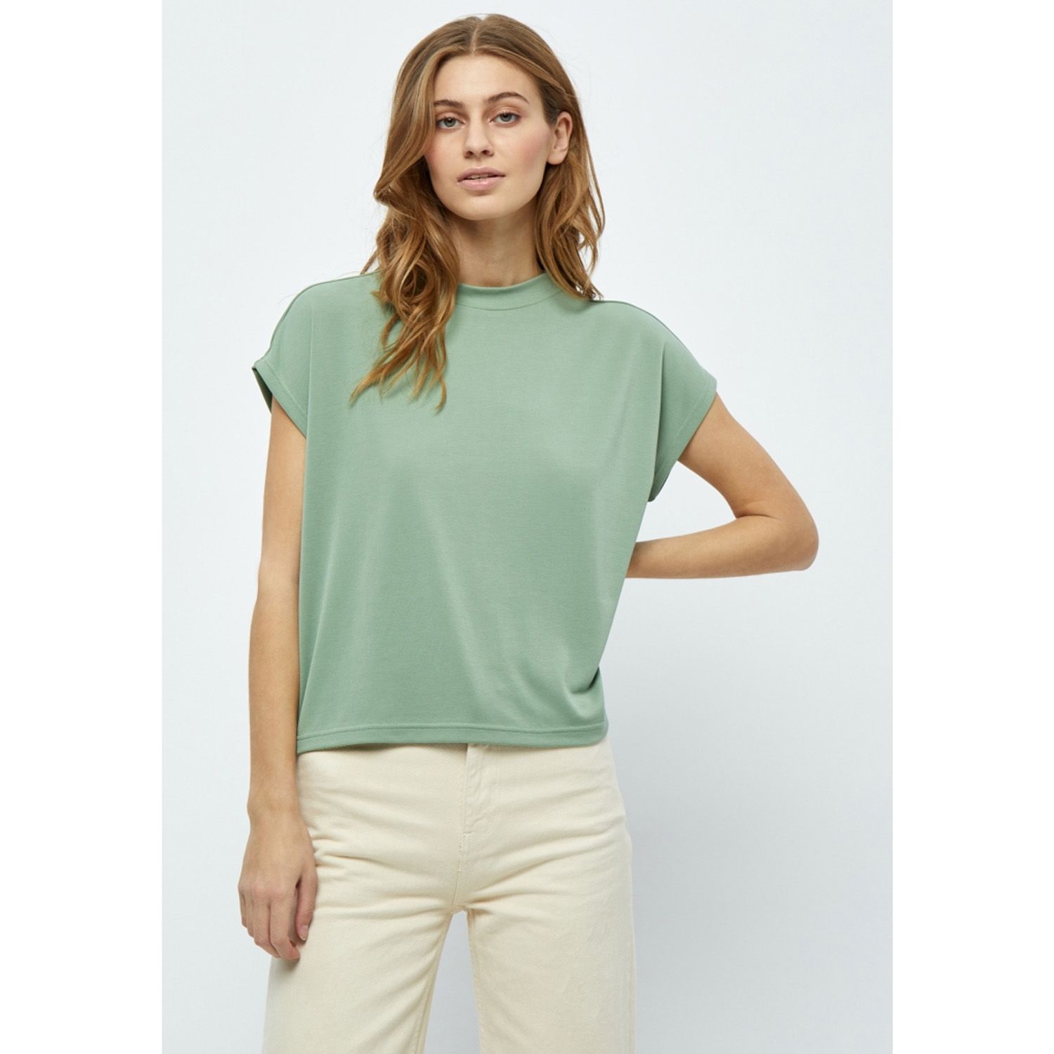 Frikka Cap Sleeve T-Shirt Basil Green | Minus