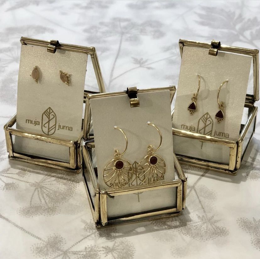 Earring hanging red jasper etnic deluxe | Muja Juma