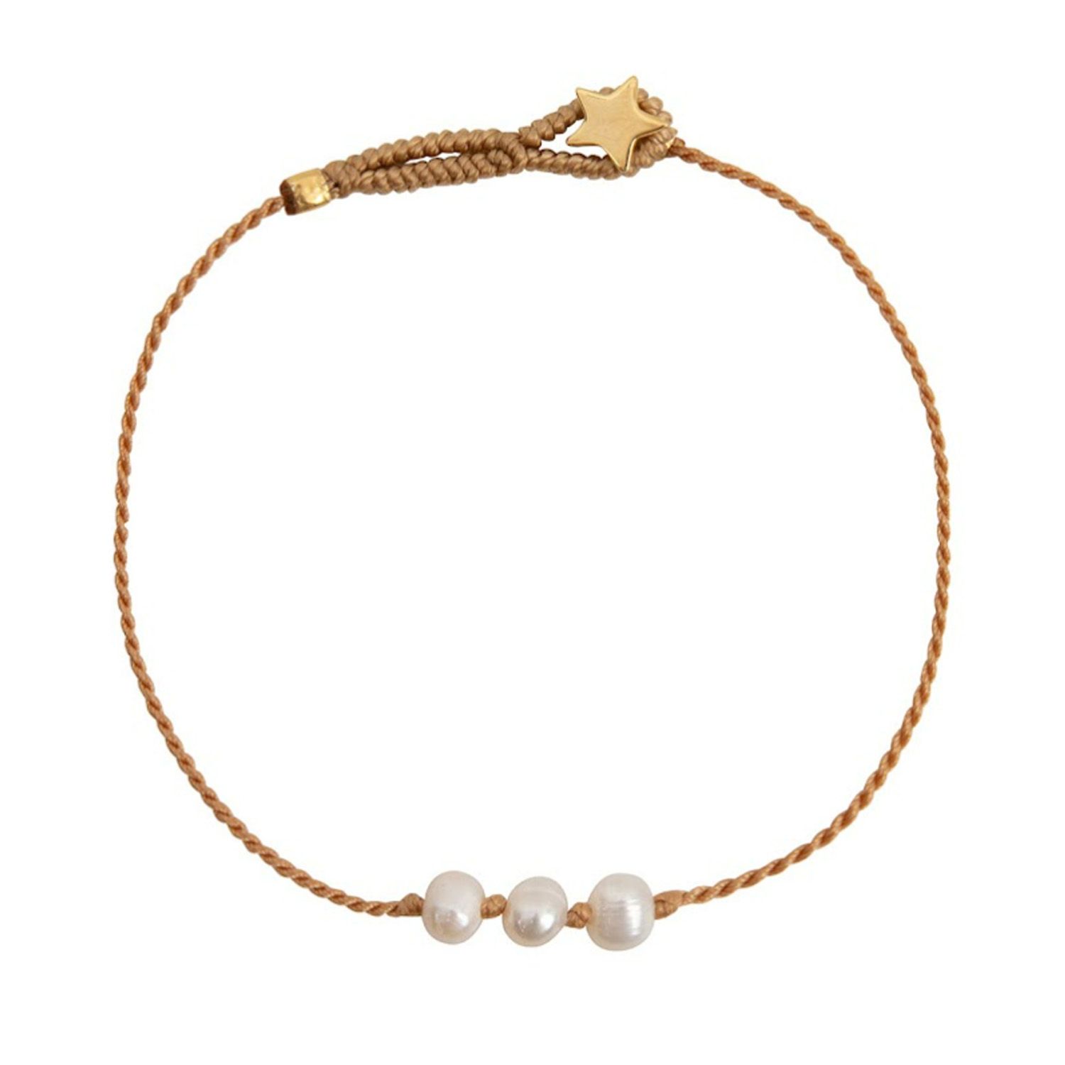 Three Pearl Silk Bracelet Gold Plated | Betty Bogaers