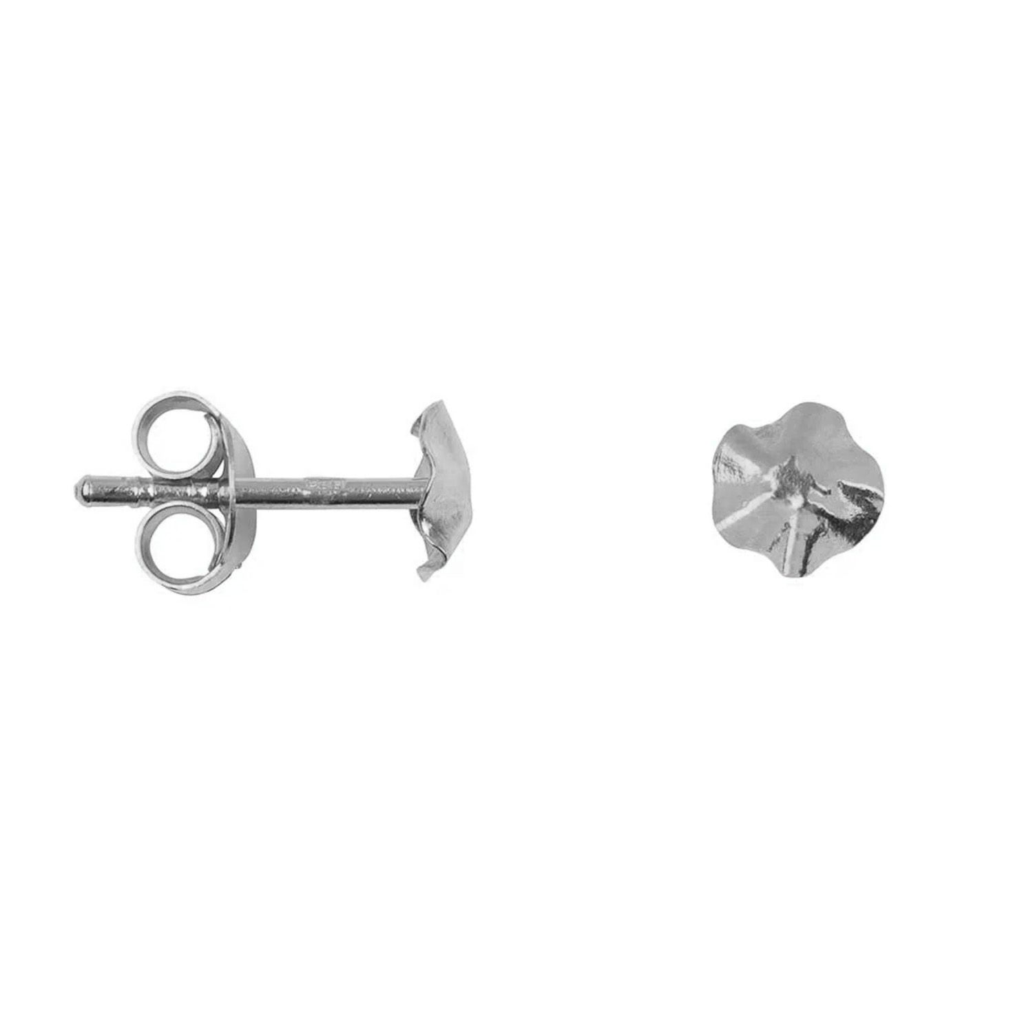 Folded Round Mini Stud Earring Silver | Betty Bogaers