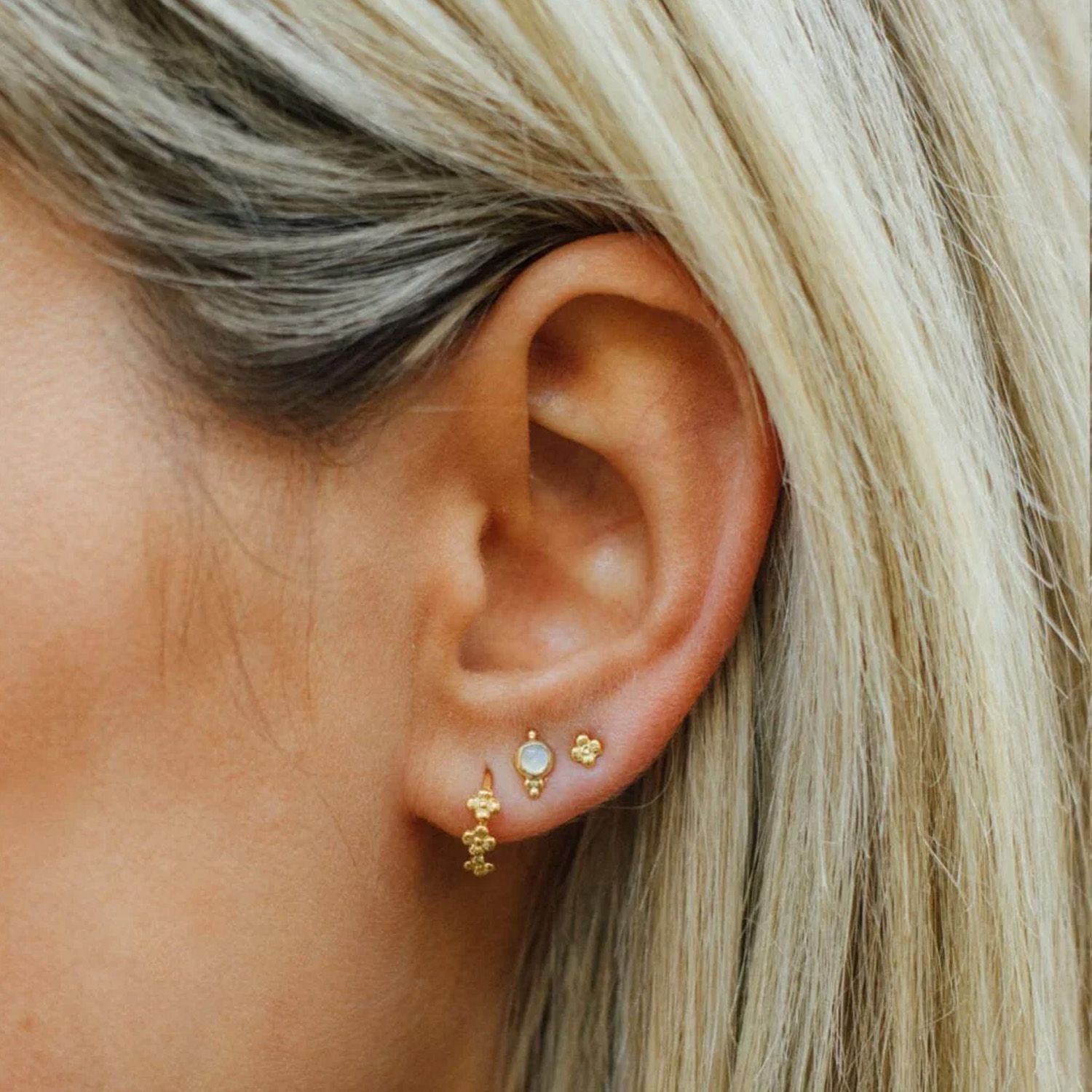 Antique Moonstone Stud Earring | Betty Bogaers