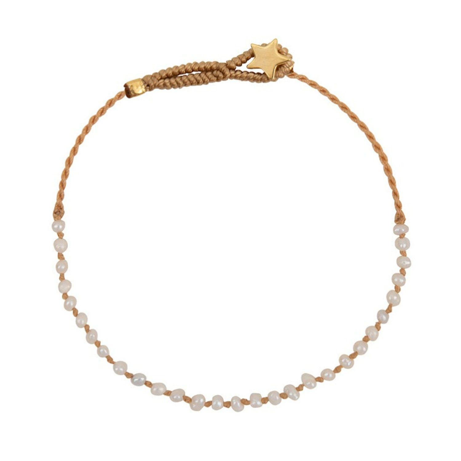 Half Pearl Silk Bracelet Gold Plated | Betty Bogaers