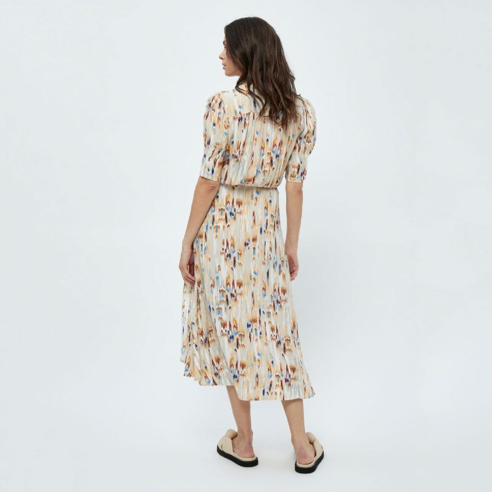 Mahogany Mena Mid Length Dress Feather Gray Print | Peppercorn