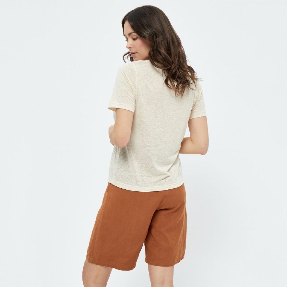 Marina Crochet V-neck T-shirt Sandshell | Peppercorn