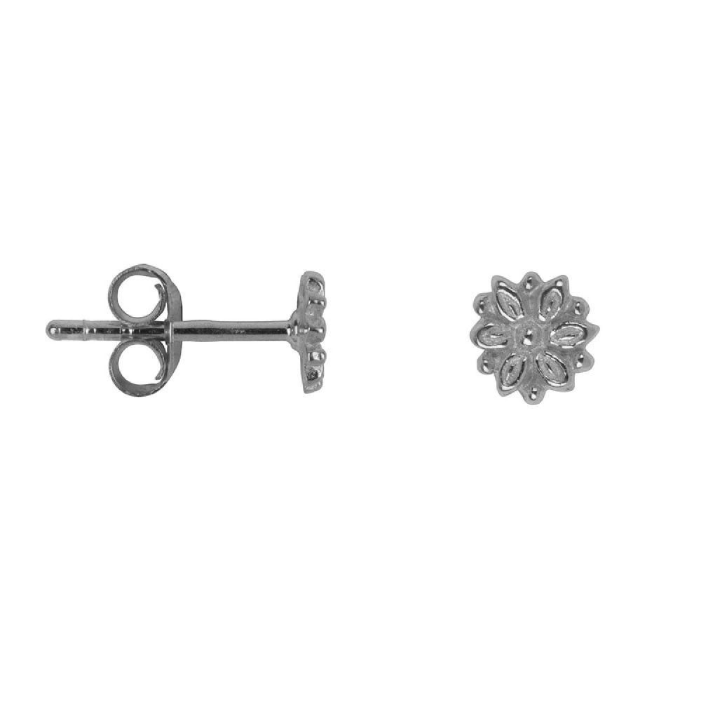 Mini Flower Stud Earring Silver | Betty Bogaers