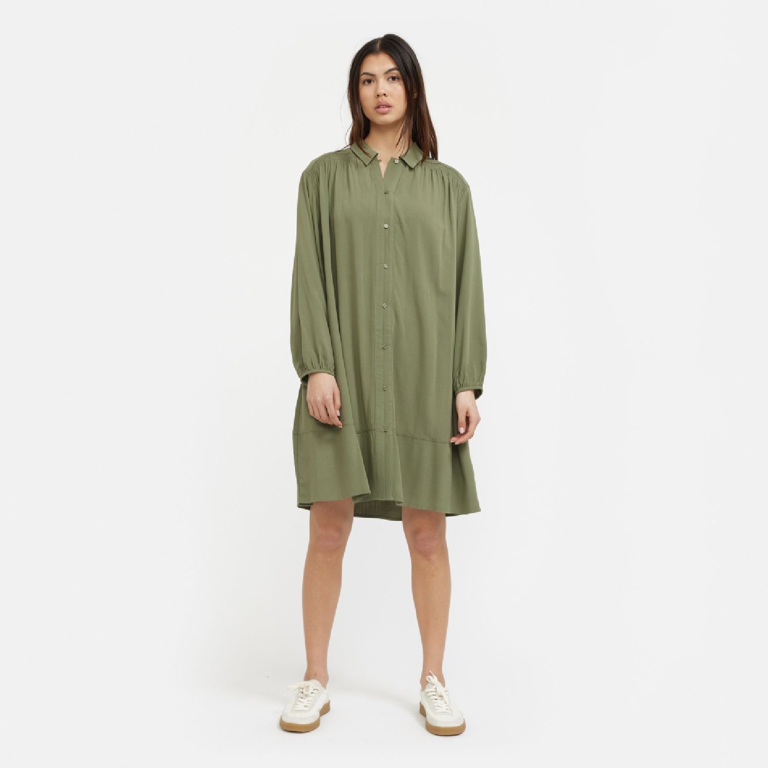 Myla Dress Deep Lichen Green | Soft Rebels
