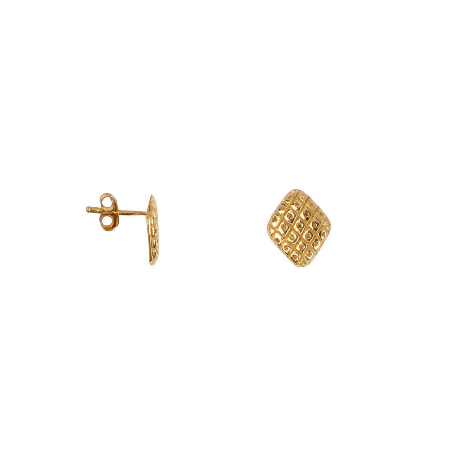 Vintage Crossed Stud Earring Gold Plated | Betty Bogaers