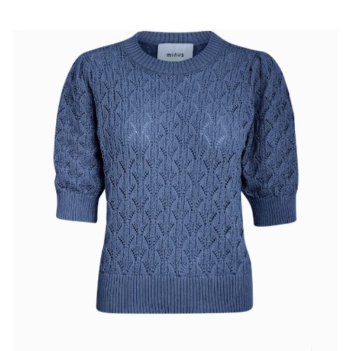 Lamina Knit Pullover Dark Denim Blue | Minus
