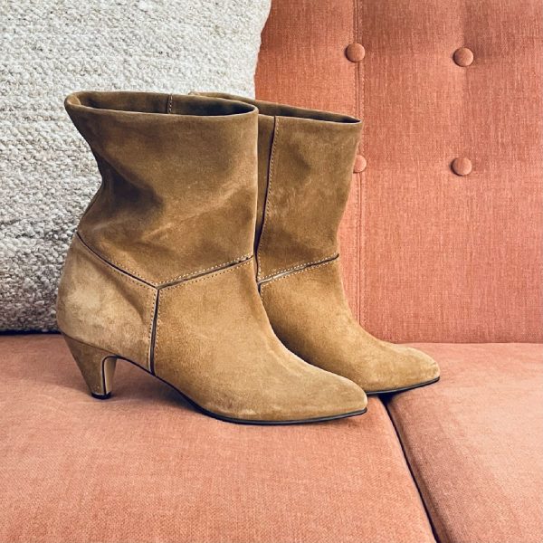 Jassi Stiletto Heels Calf Suede Cinnamon Dark Taupe | Anonymous