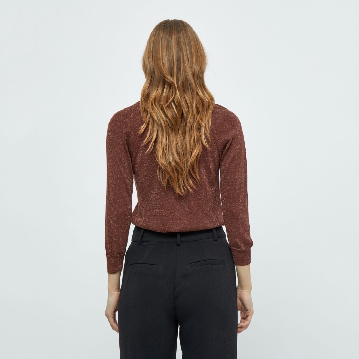 Carlina Knit Pullover Dark Brown Metallic | Minus