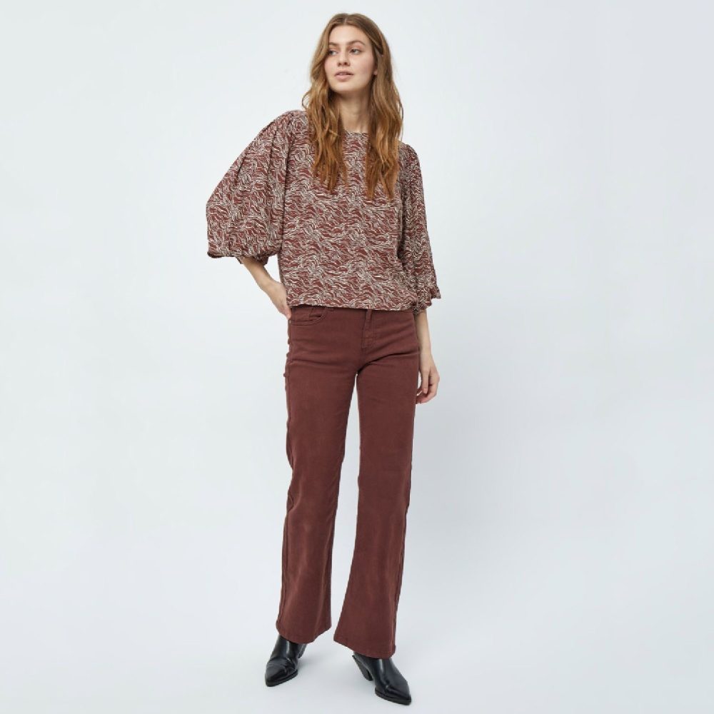 Lavena Blouse Dark Cinnamon Print | Minus