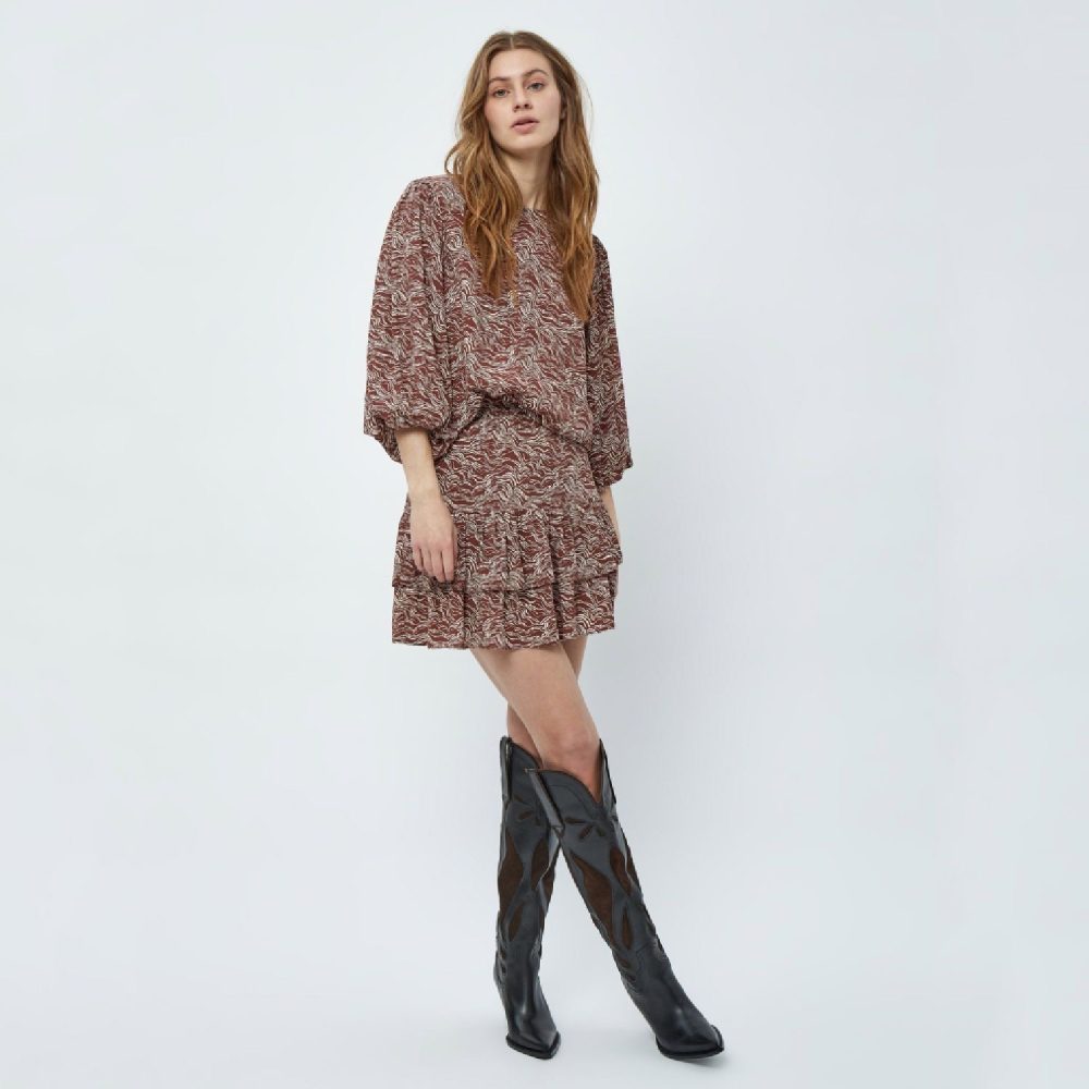 Lavena Blouse Dark Cinnamon Print | Minus