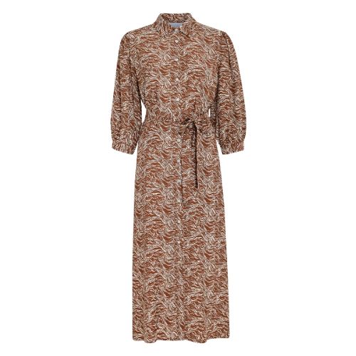 Lavena Midi Shirt Dress Dark Cinnamon Print | Minus