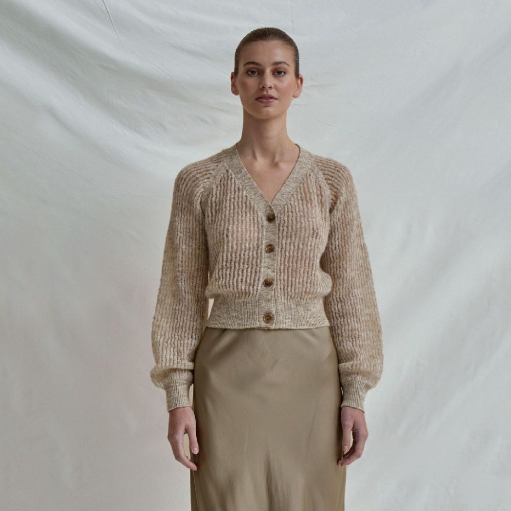 Devia Knit Cardigan Light Birch | Minus