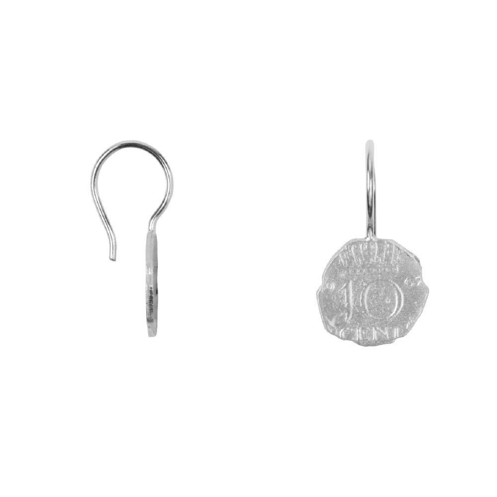 Ten Cent Reversed Hook Earring Silver | Betty Bogaers