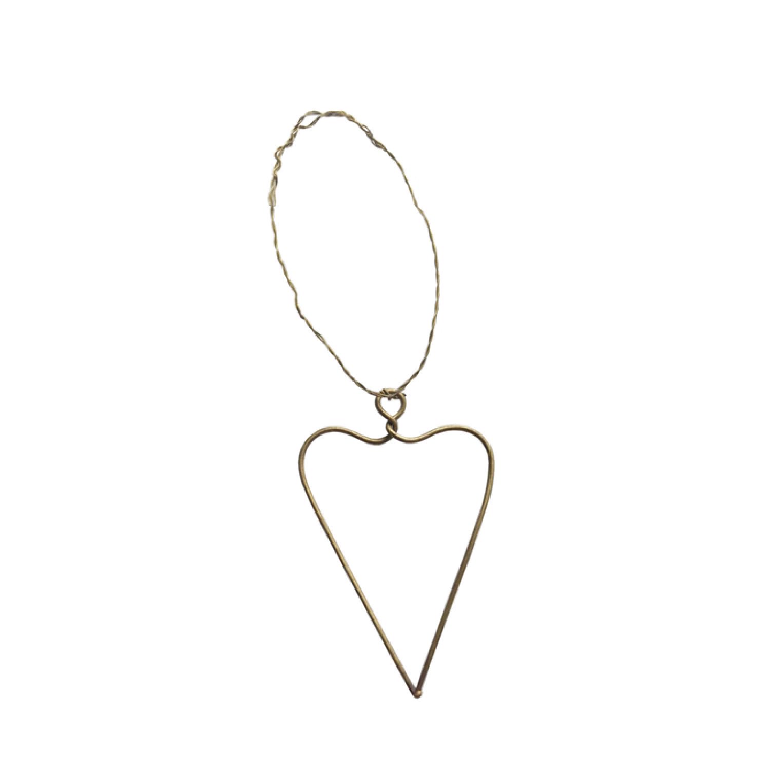 Wire Heart Ornament Gold | Delight Department