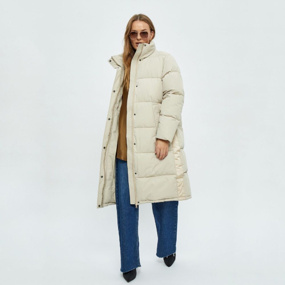 Ava Puffer Coat Sand Grey | Minus