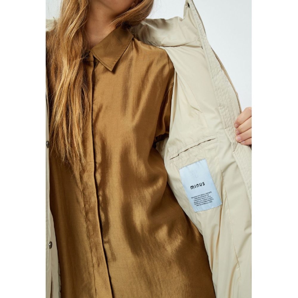 Ava Puffer Coat Sand Grey | Minus
