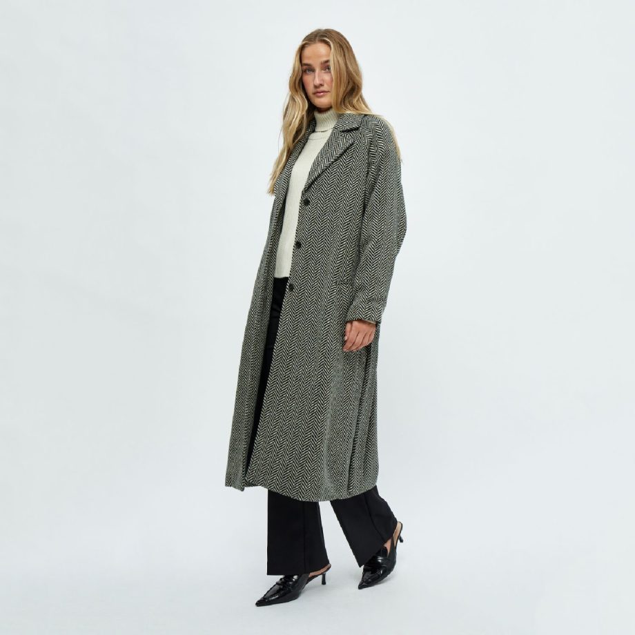 Natalie Woolen Coat Jungle Green | Minus