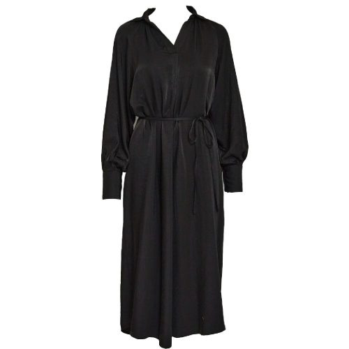 Polianni V-neck Short Dress Black | Peppercorn