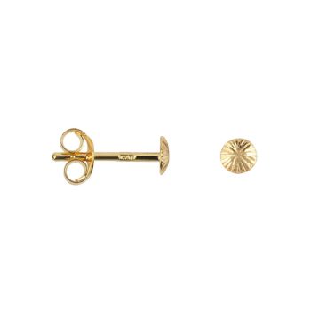 Ribbed Mini Moon Stud Earring Gold Plated | Betty Bogaers