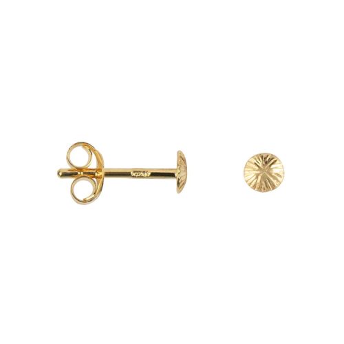 Ribbed Mini Moon Stud Earring Gold Plated | Betty Bogaers