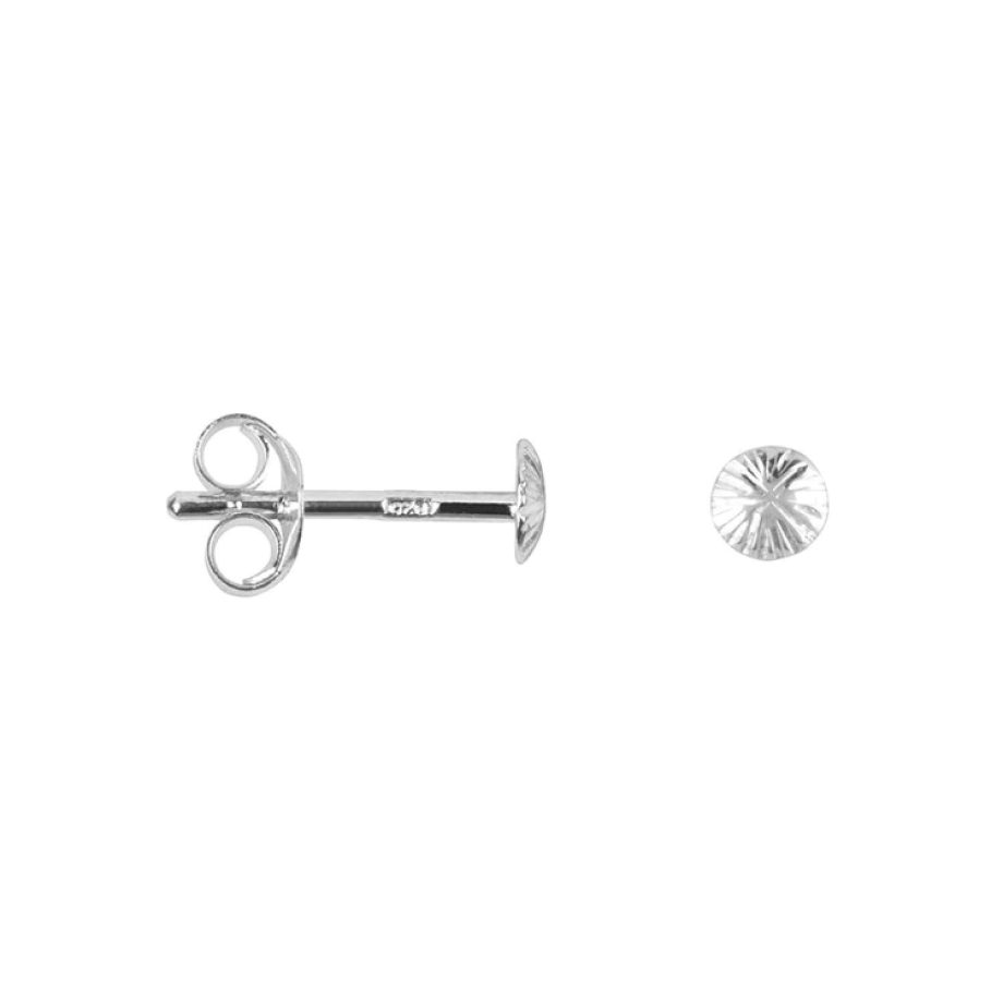 Ribbed Mini Moon Stud Earring Silver | Betty Bogaers