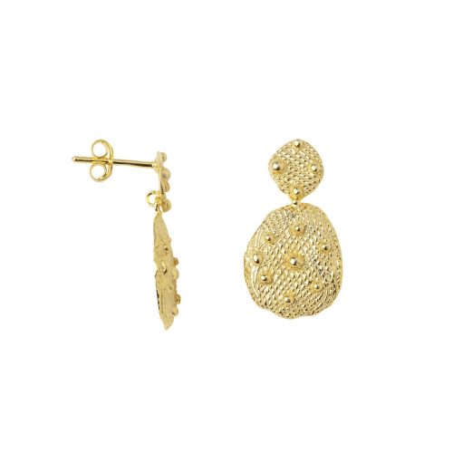 Antique Double Stud Earring Gold Plated | Betty Bogaers