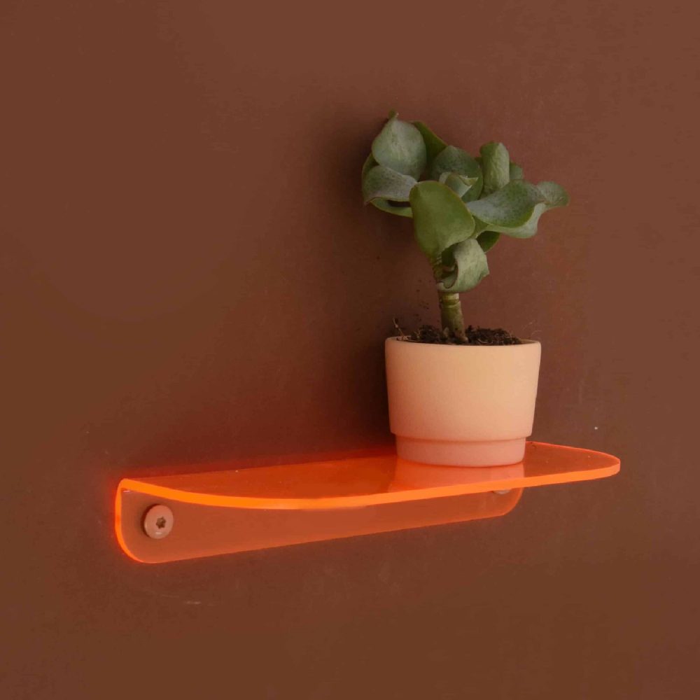 Acryl Wall Shelf Neon Orange 30 cm | Studio Harm en Elke