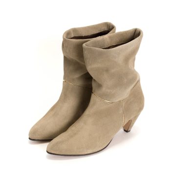 Jassi Stiletto Heels Calf Suede Mushroom | Anonymous