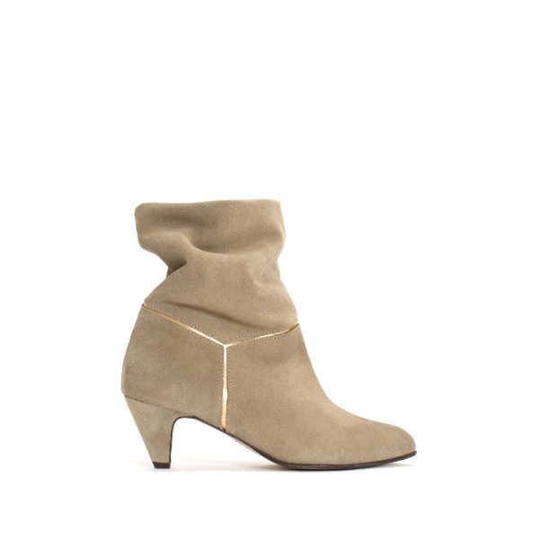 Jassi Stiletto Heels Calf Suede Mushroom | Anonymous