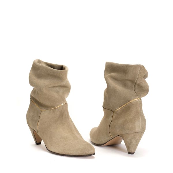 Jassi Stiletto Heels Calf Suede Mushroom | Anonymous