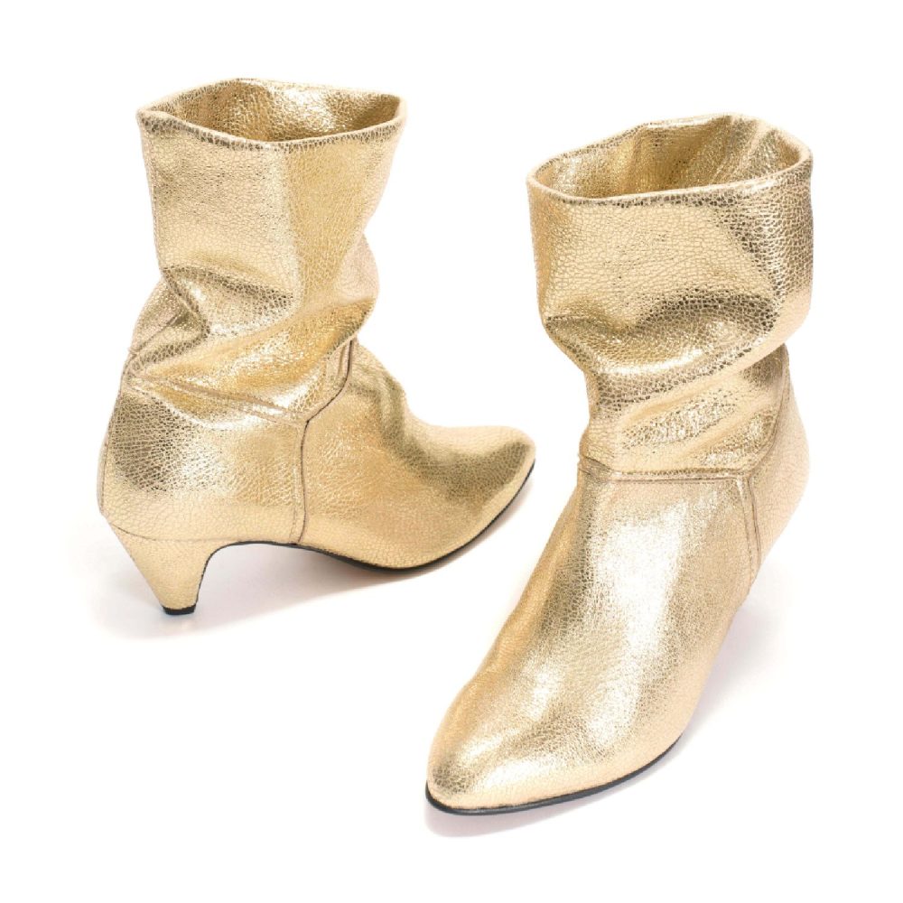 Jassi Stiletto Heels Crackled Metallic Goat Gold | Anonymous