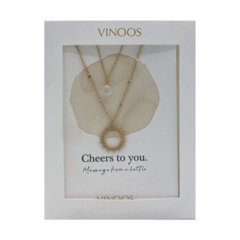 Glass Necklace Sun Cheers to you | Vinoos