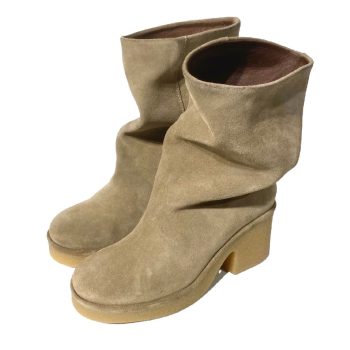 Dolly Crepe Platform Calf Suede Mushroom | Anonymous