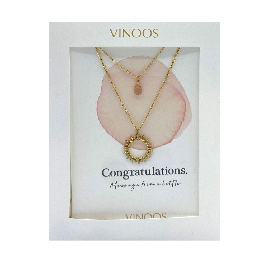 Glass Necklace Sun Congratulations | Vinoos