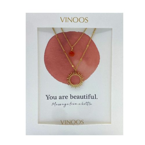 Glass Necklace Sun You are beautiful | Vinoos