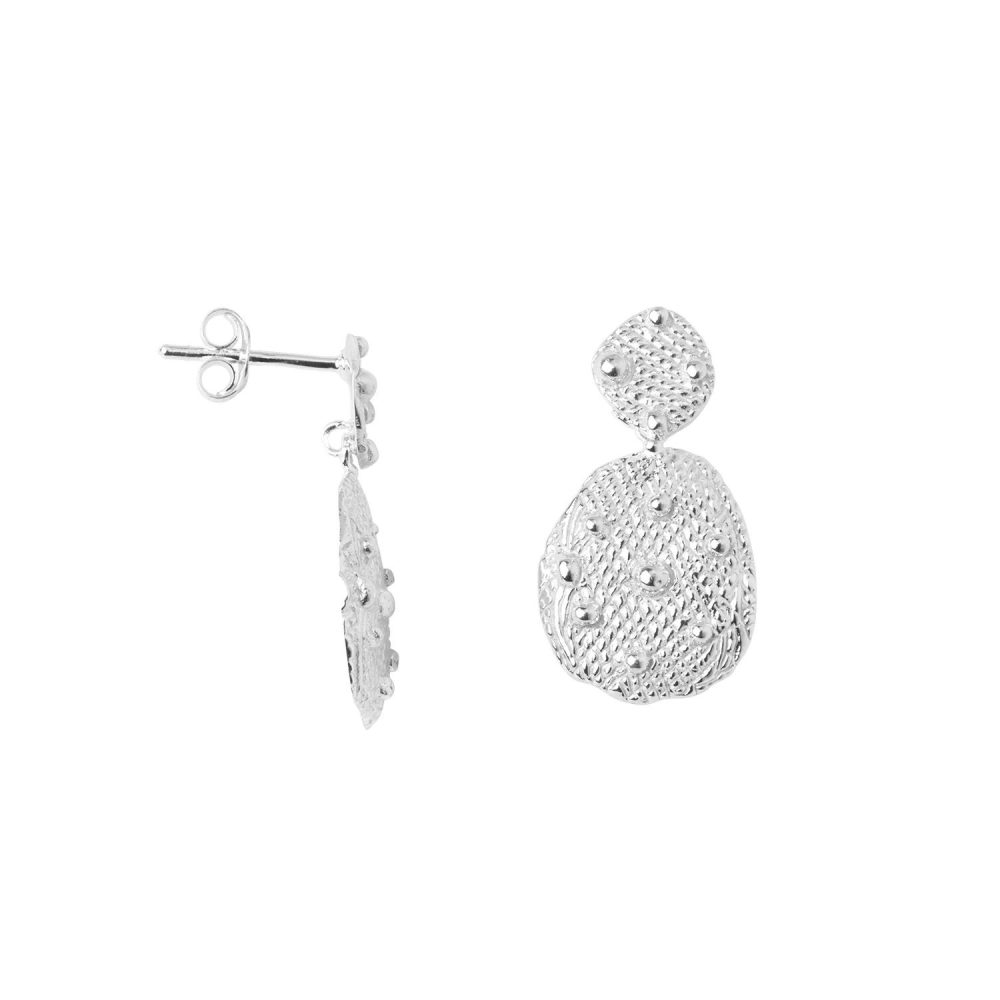 Antique Double Stud Earring Silver | Betty Bogaers