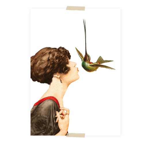 Vrouw en hummingbird | Lylies