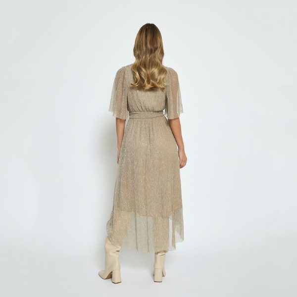 Mavena Maxi Dress Light Birch Metallic | Minus