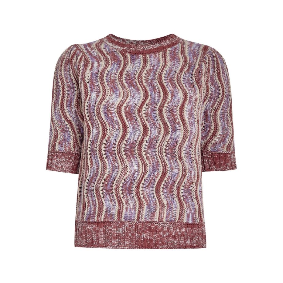 Eleda Knit T-Shirt Barn Red | Minus