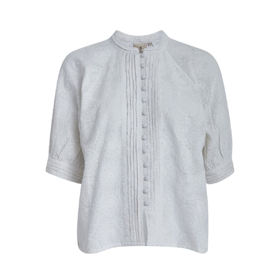 Tanner Half Sleeve Blouse Cloud Dancer | Peppercorn