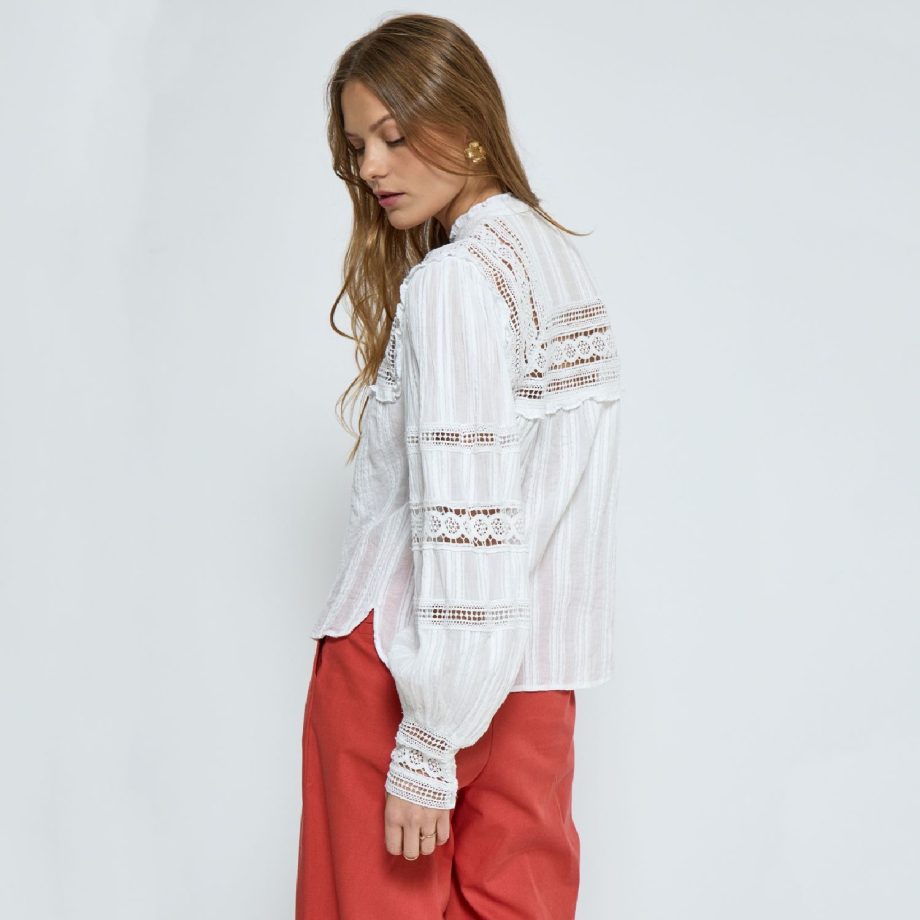 Teodora Long Sleeve Shirt White | Peppercorn