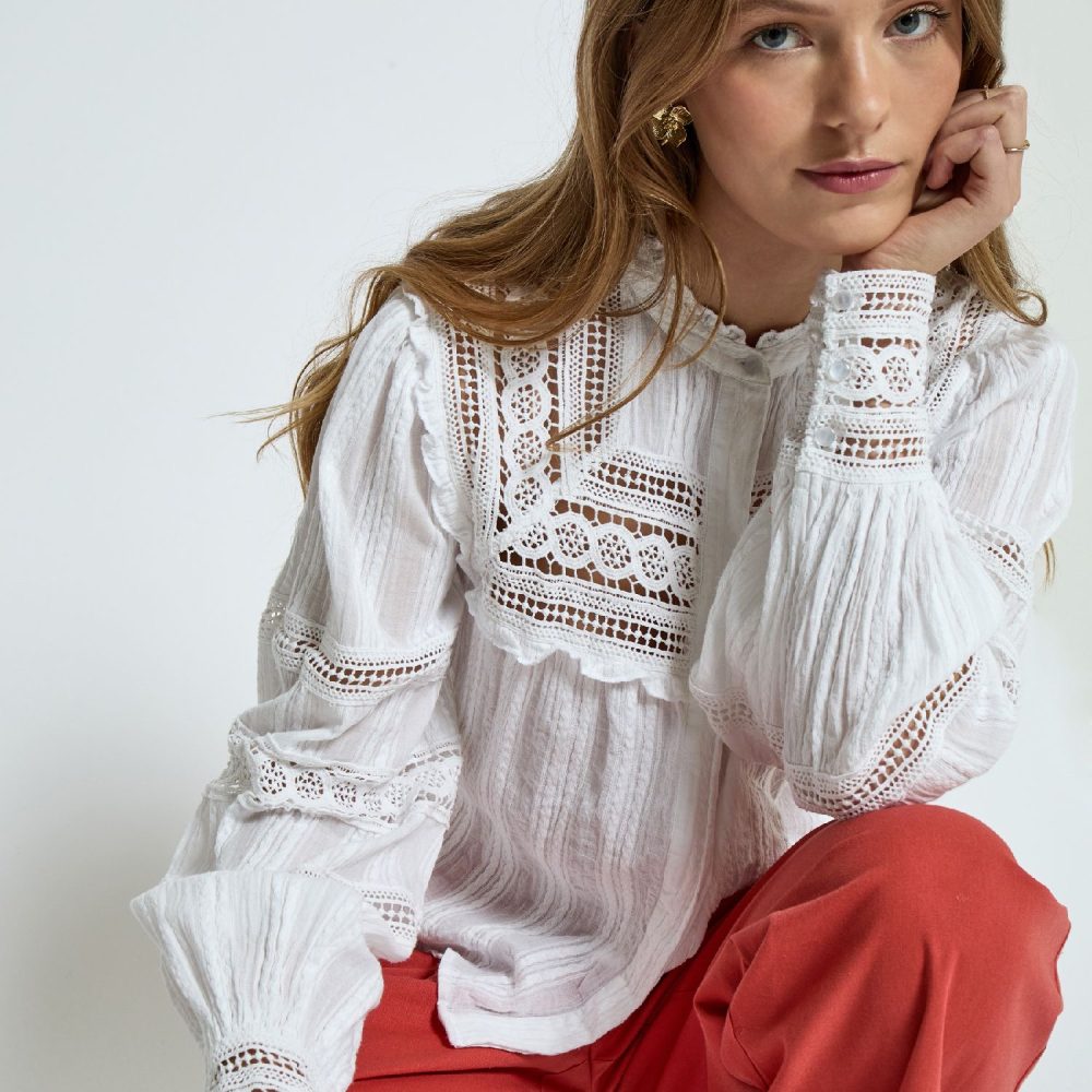 Teodora Long Sleeve Shirt White | Peppercorn