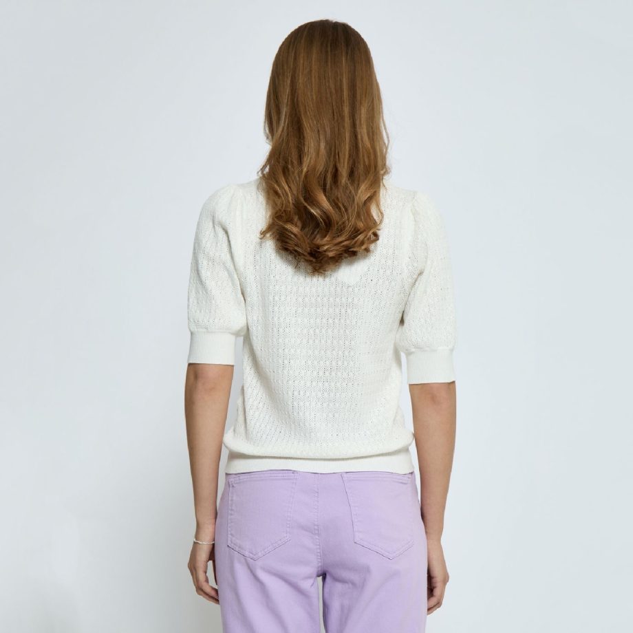 Tala Puff Sleeve Knit Pullover Cloud Dancer | Peppercorn