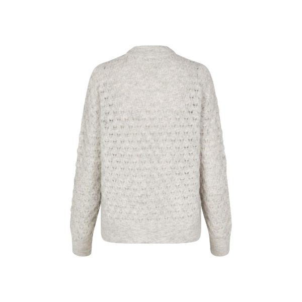 Saanour Pointelle Sweater White Mel. | Samsoe Samsoe