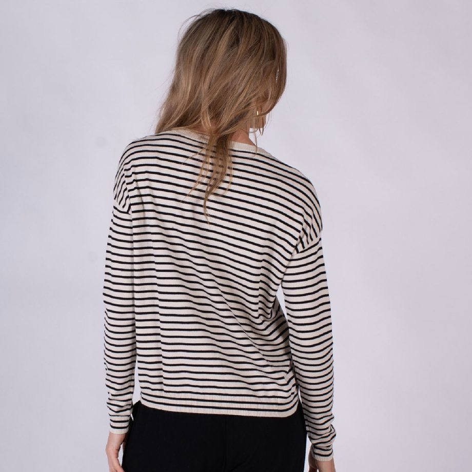 Manilla Trui Black Sand Stripe | The Clothed